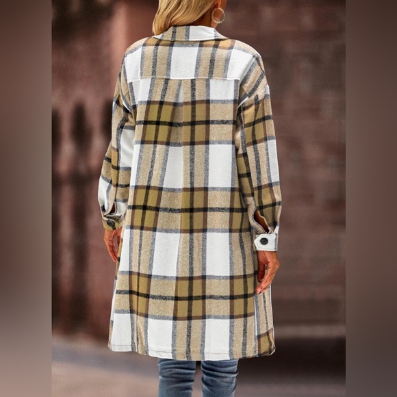 NWT Long Length Cotton Flannel Shacket - Picture 4 of 16